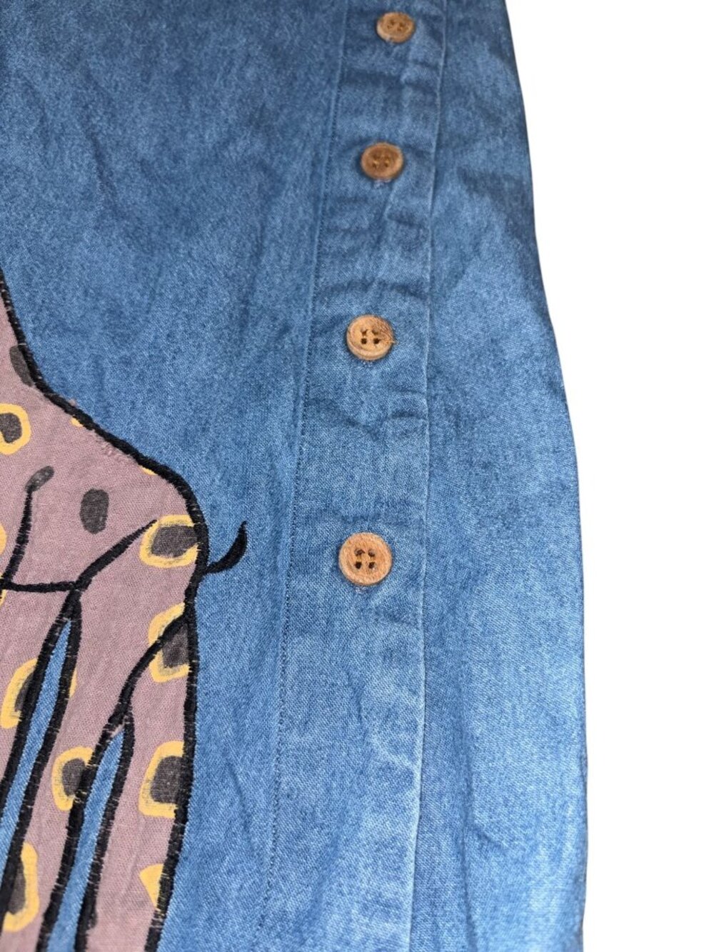Bedford Fair Lifestyles XL Denim Sleeveless Maxi Dress Giraffes - Picture 3 of 7